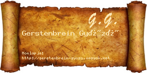 Gerstenbrein Győző névjegykártya